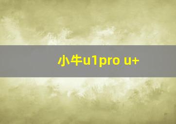 小牛u1pro u+